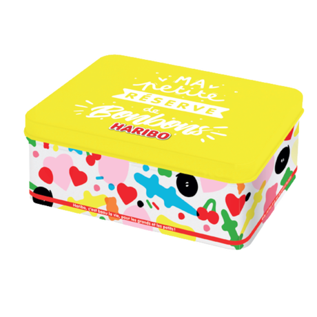 Boite métal réserve jaune à bonbons image number null